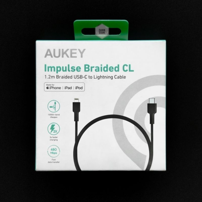 [CASHBACK 15% 40RB]* Kabel Data Charger Aukey USB-C to Lightning MFi Certified for iPhone 1.2 Meter CB-CL1
