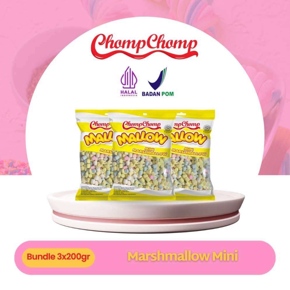 

Swip up Cemilan Kiloan Marshmallow Chompchomp Mini 2gr isi 13 Bungkus