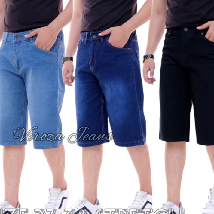 TERBARU CELANA JEANS PENDEK PRIA BIG SIZE PREMIUM STRETCH MELAR