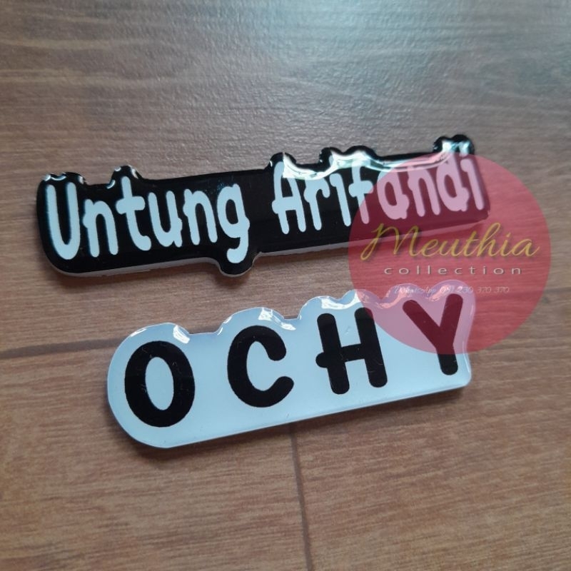 

Nametag Papan Nama Unik Magnet double Peniti