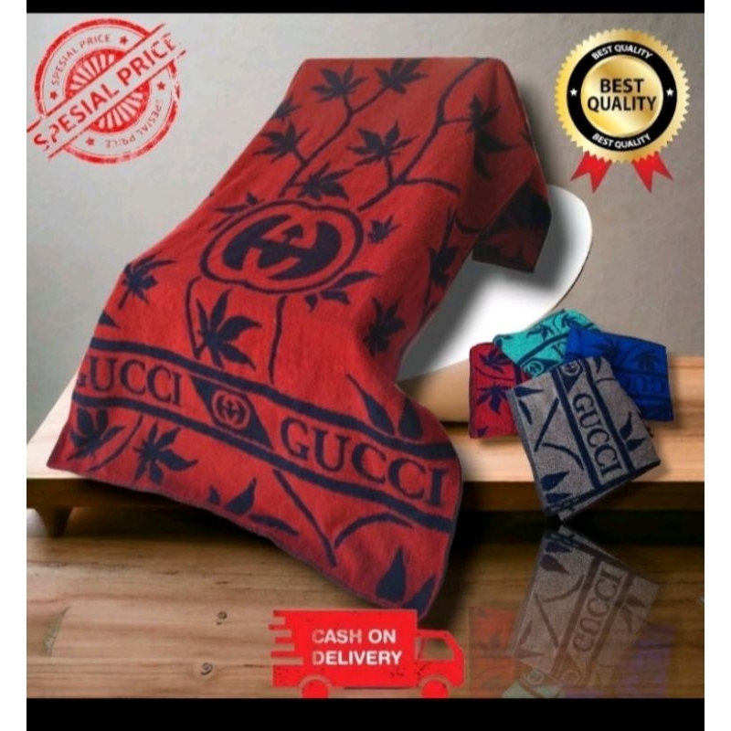 HANDUK MANDI DEWASA | HANDUK GUCCI MOTIF BUNGA | UKURAN 150X80