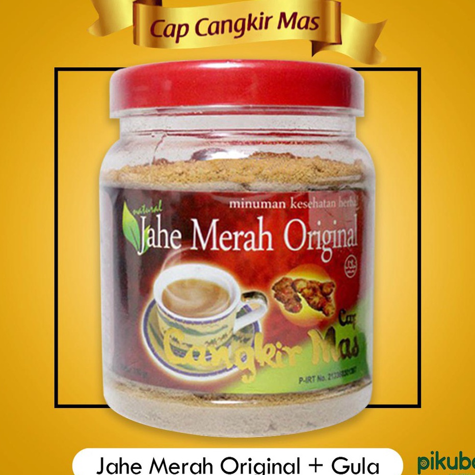 

MEGA SALE Cangkir Mas Jahe Merah Original Plus Gula Alami Minuman Kesehatan Herbal Jahe Merah Instant 33 gr