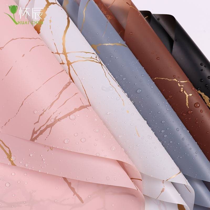 

Cellophane waterproof motif Batik Kertas Buket per lembar Flower Wrapping paper Marble free packing