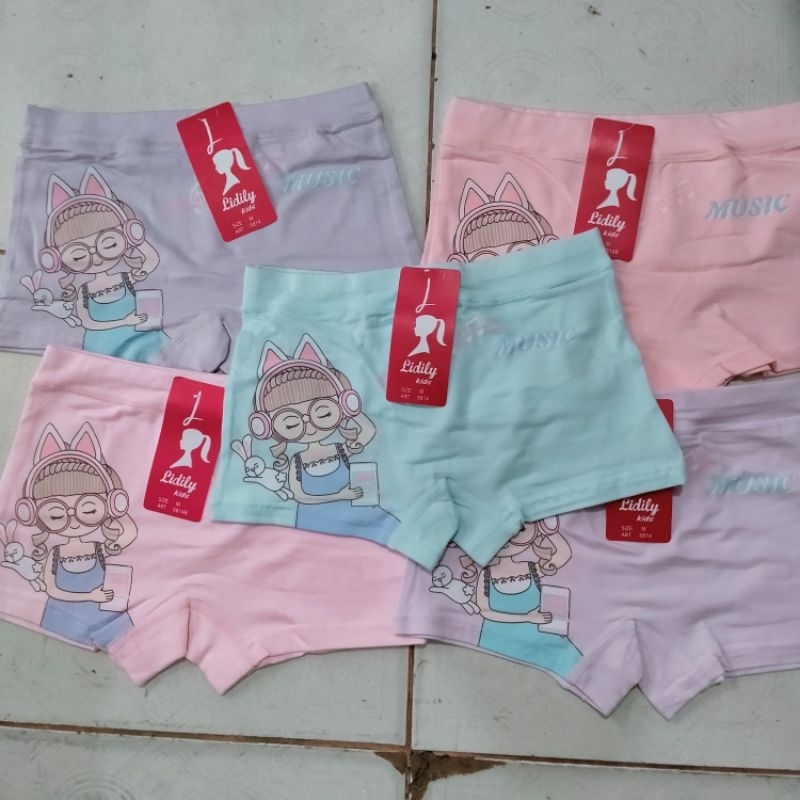 Boxer Anak Cewek Lydyly M L XL Lusinan | Celana Dalam Boxer Anak Perempuan Lydyly | Hot Pants Anak W