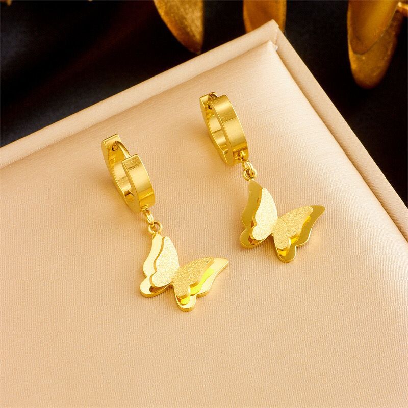 Anting Jepit  Jurai kupu Wanita Titanium