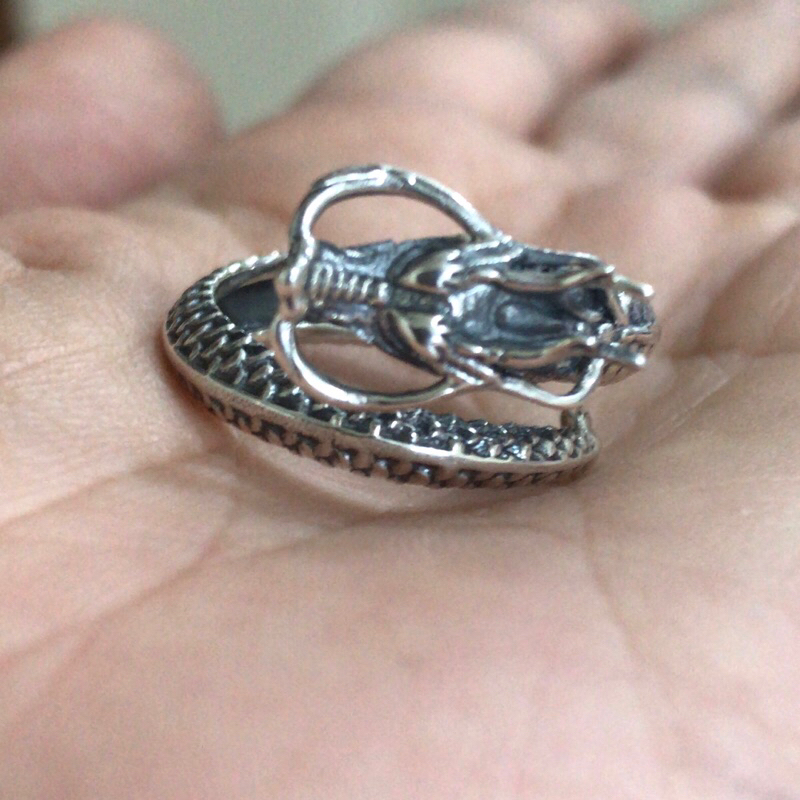 cincin perak motif naga free size