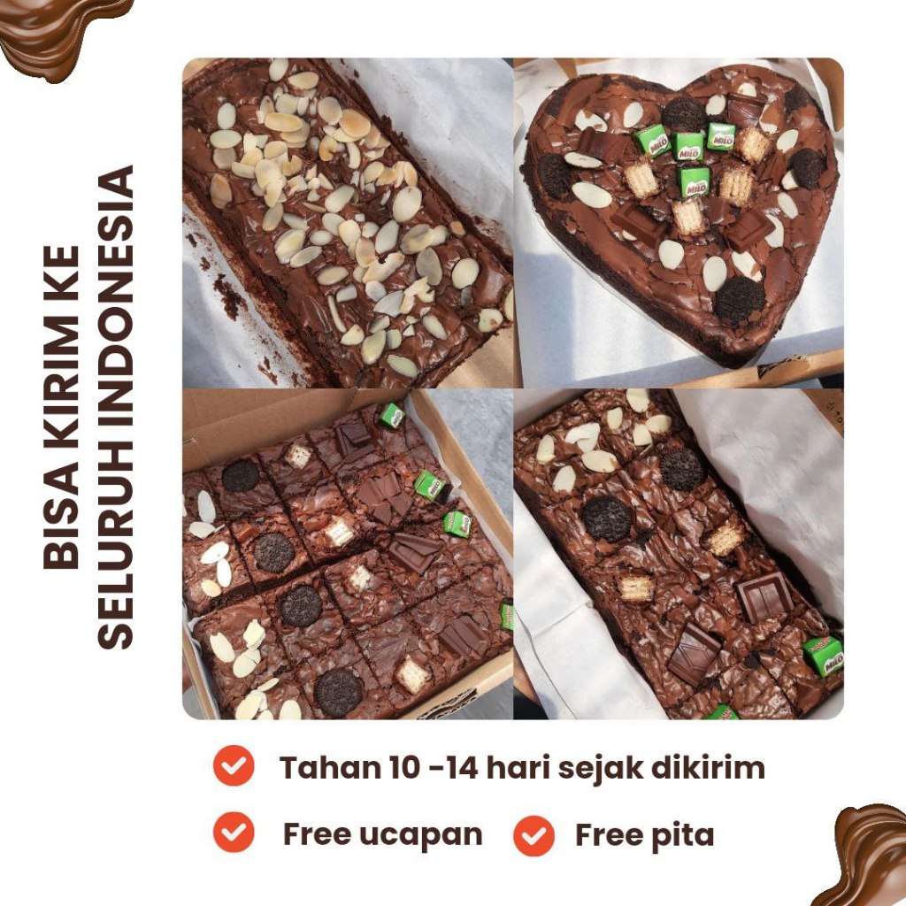 

Brownies Panggang | Brownies Lotus Biscoff | Brownies Love | Hampers | Gift | Free ucapan