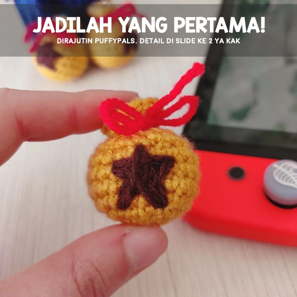 Boneka Rajut Amigurumi Crochet Gantungan Kunci Game Animal Crossing Bag Bells