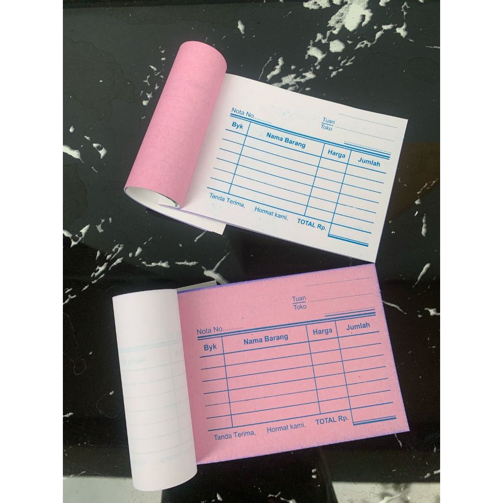 

Nota Kontan Mini 2 Ply, Nota NCR Langsung Tembus, Ukuran 1/8 Folio, Landscape, Mini Rangkap 2