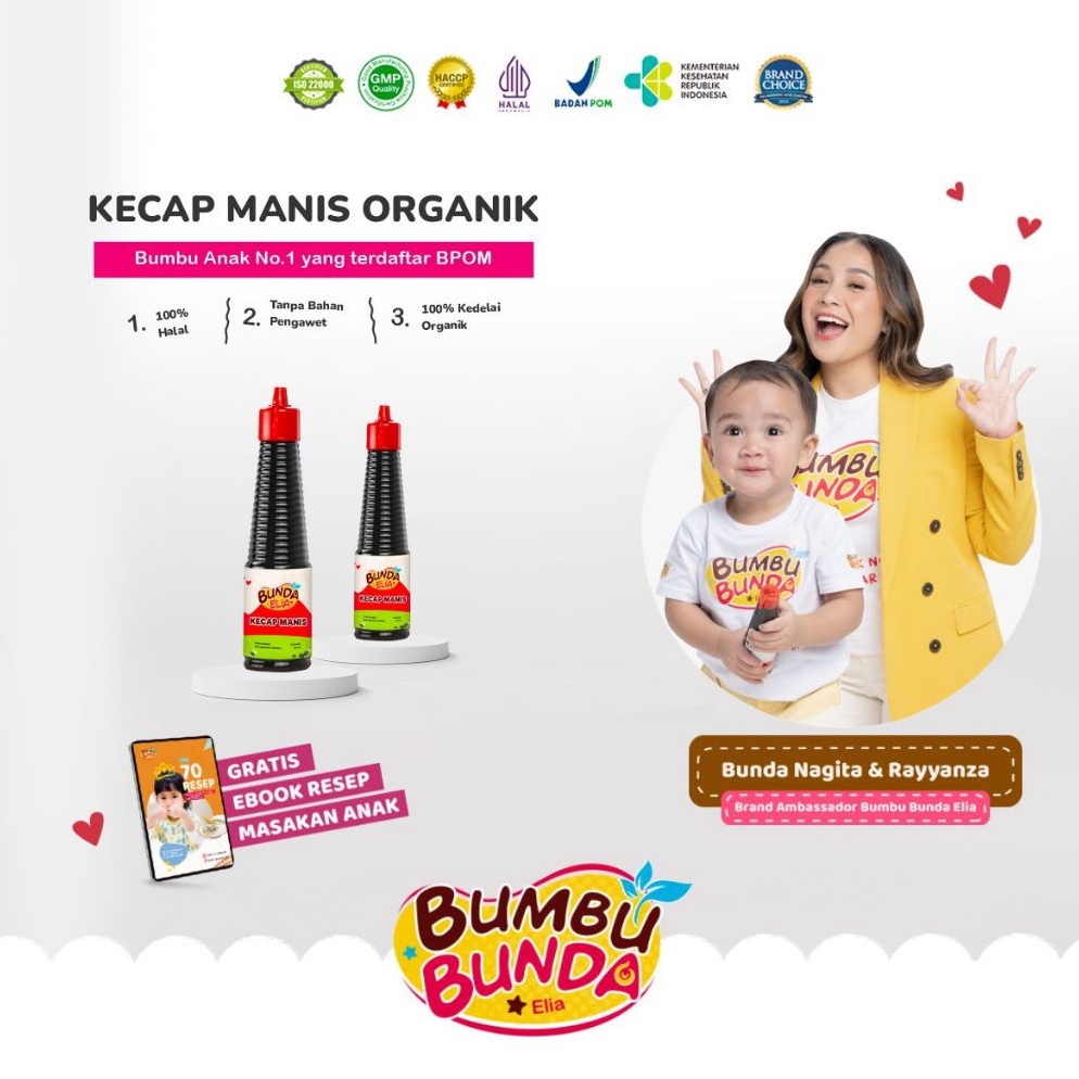 

ORIGINAL Bumbu Bunda Elia Kecap Manis Non MSG Kecap MPASI Kecap Anak Kecap Bayi Kecap Manis Halal