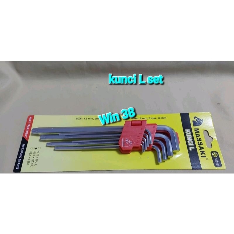Kunci L komplit/kunci L set 9 pcs/Kunci L motor/kunci L bunga/kunci L mobil/kunci L bintang/