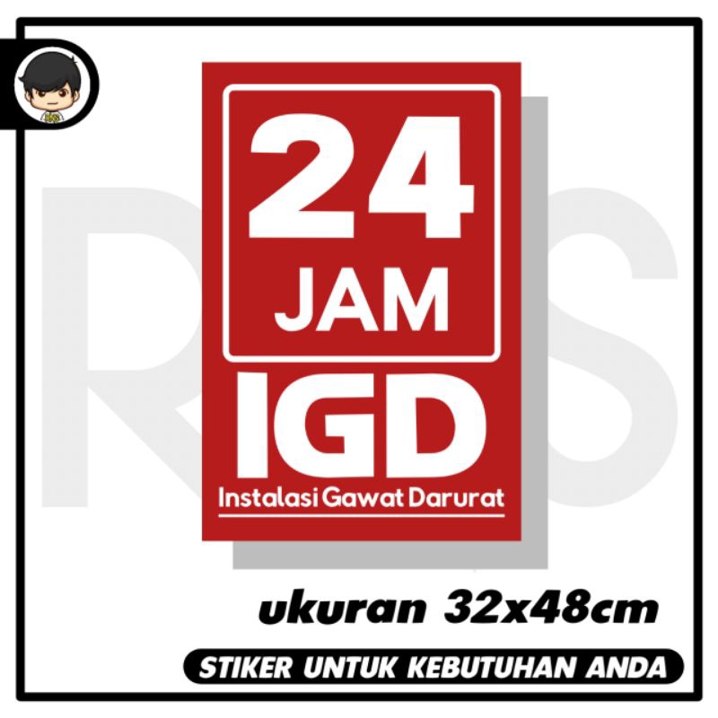 

stiker IGD 24jam Instalasi gawat darurat sticker rambu