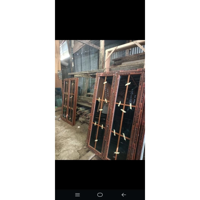 jendela aluminium serat kayu 160x100