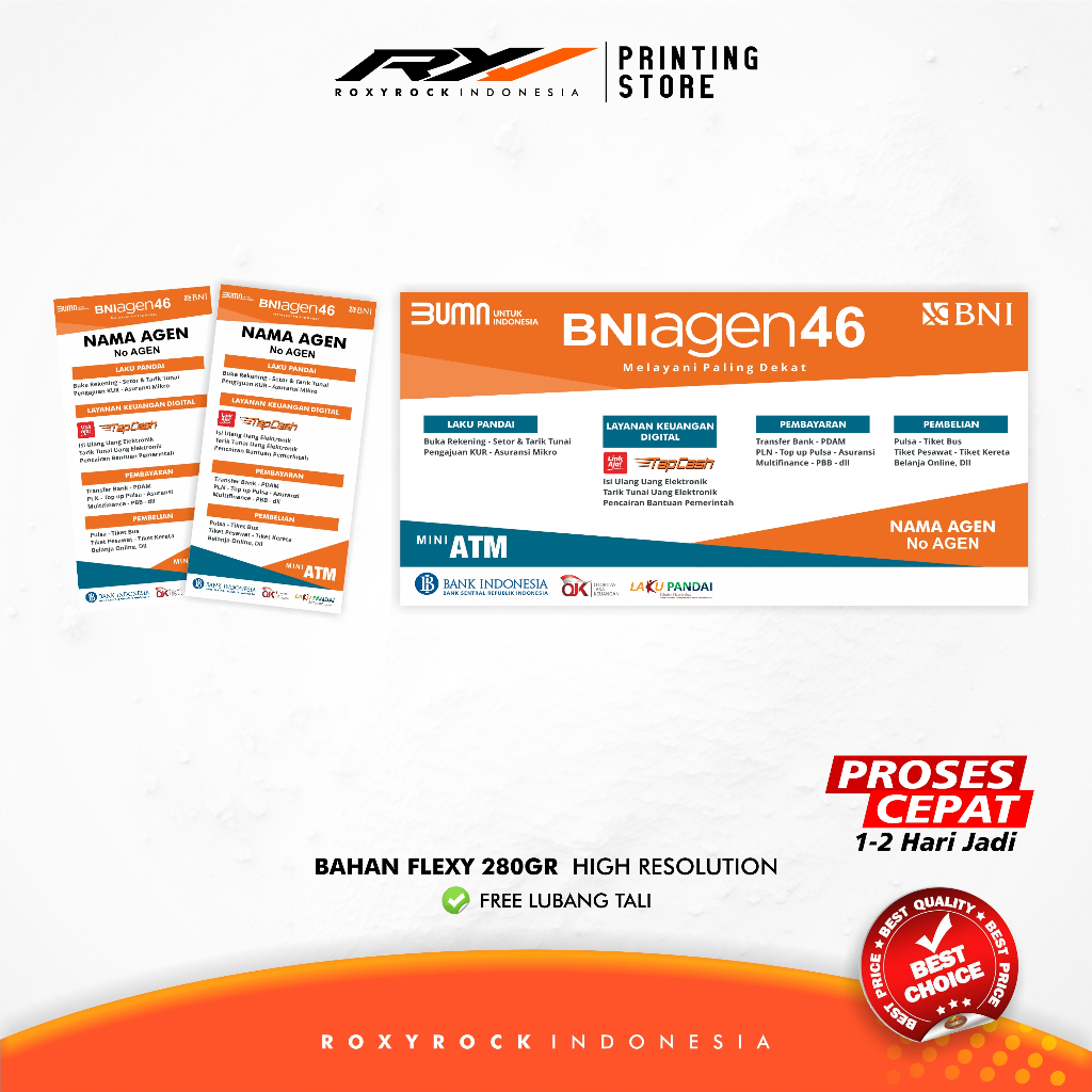 SPANDUK BRILINK 1 Paket isi 3 PCS / AGEN BANK BRI, BNI, BSI