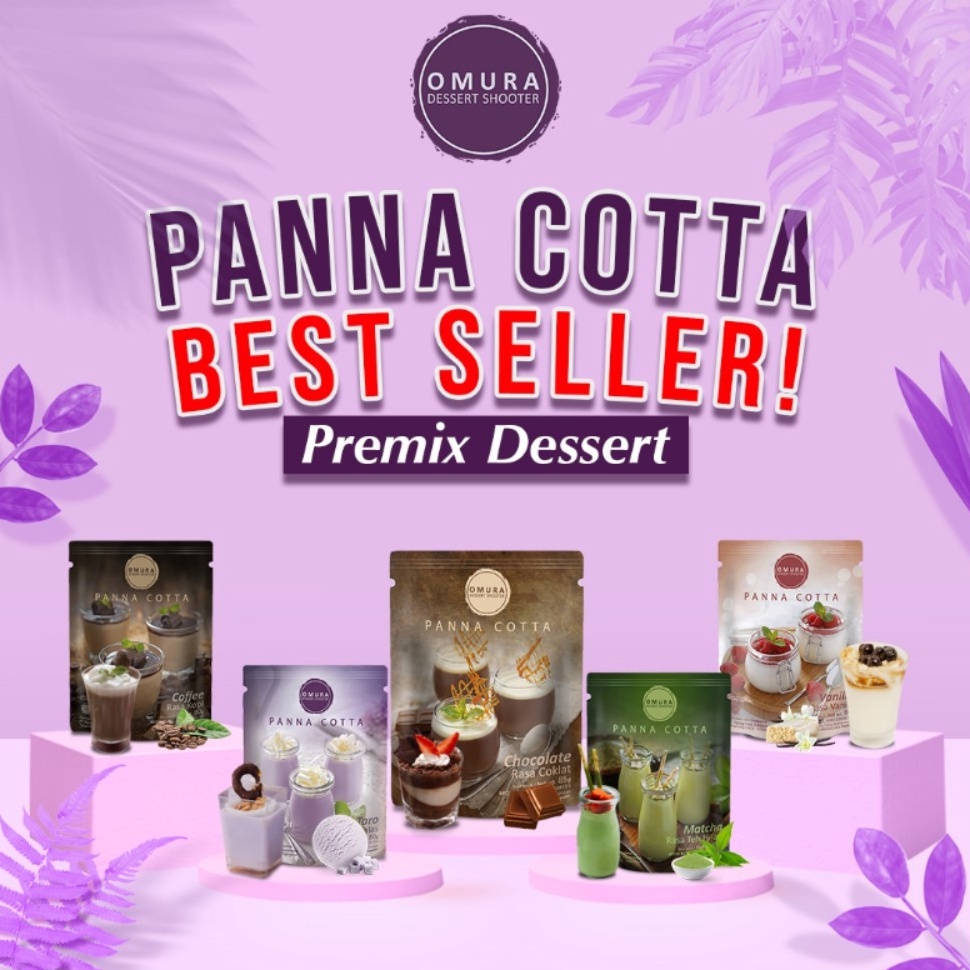 

HEMAT PROMO SERIES PANNA COTTA Panna Cotta Pudding Italia Pudding Sutera Bubuk Puding Instant Omura Dessert Shooter Powder