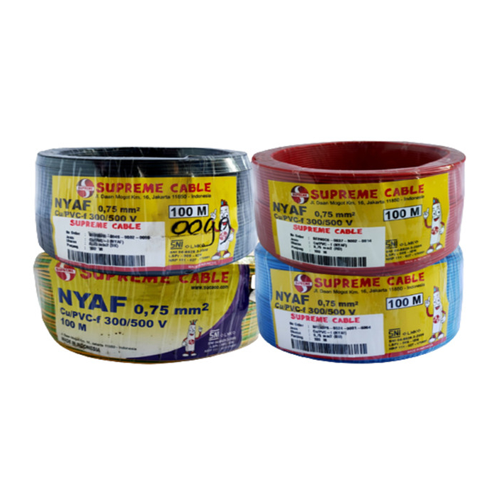 Kabel Listrik Serabut Nyaf 1x0.75 1x0,75 ISI 1 0.75 MM Supreme Tunggal Single Core Panel Grounding S