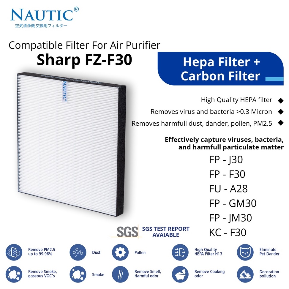 Kirim Sekarang Filter Pembersih udara Sharp FPF3Y  FPJ3Y  FPJM3Y  FPGM3Y  KCF3Y  FUA28Y  FUY28Y  HEP