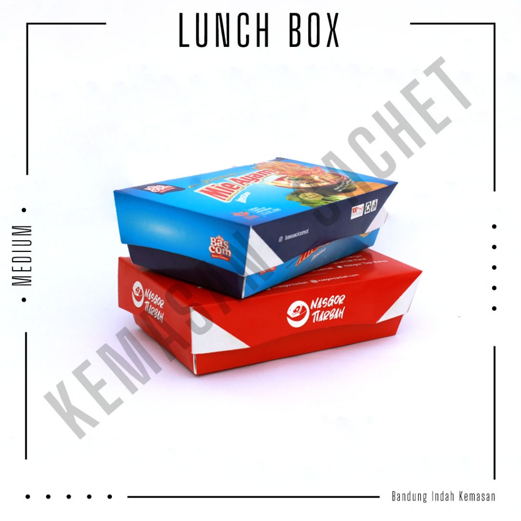 Cetak Lunch Box/Box Makanan/Dus Makanan Ukuran MEDIUM