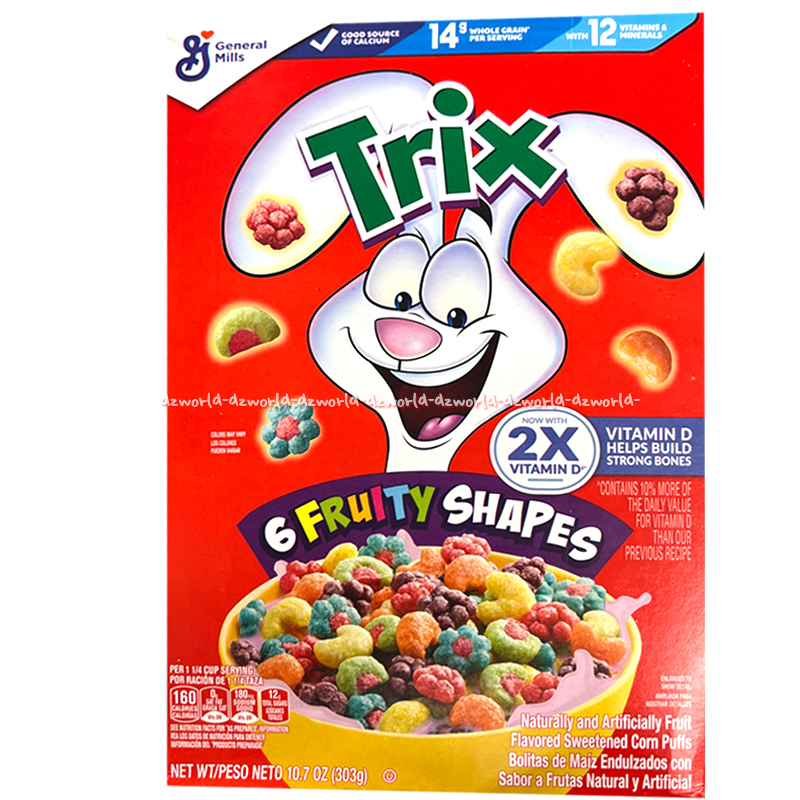 

Trix 6 Fruity Shapes 303gr Naturally Artificially Fruit Sereal Buah