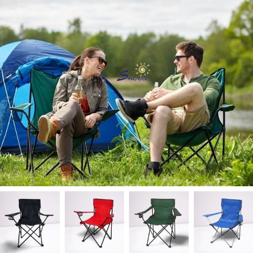 SHENAR - KURSI LIPAT CAMPING PORTABLE / KURSI CAMPING BESI / BANGKU LIPAT MANCING / BANGKU KURSI OUT