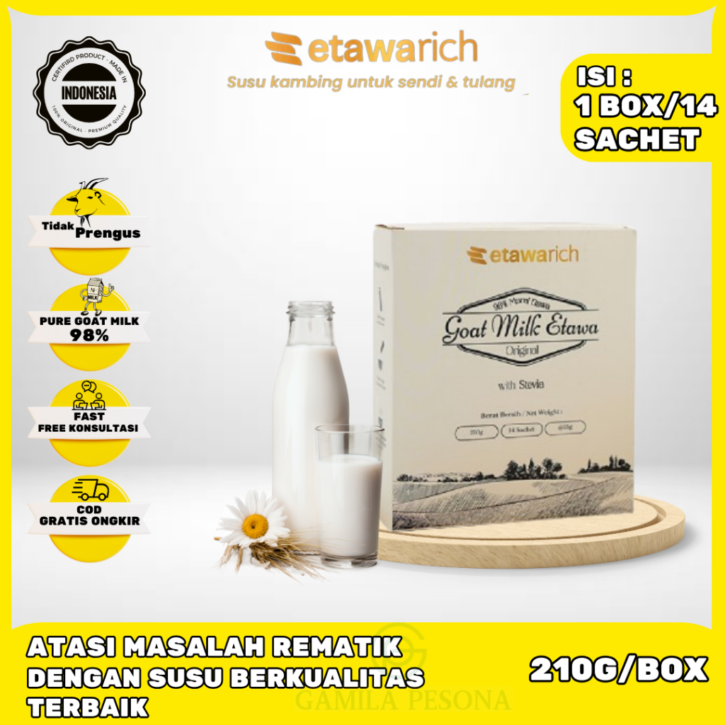 

Susu Kambing Terbaik ETAWARICH Halal & BPOM Perkuat Tulang 100% Original