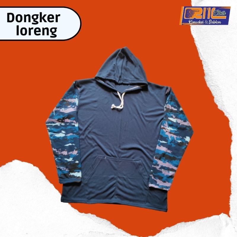 Kaos Hoodie Basahan Kerja Petani Sawah Tukang Proyek Baja Ringan Topi Kupluk Lengan Panjang