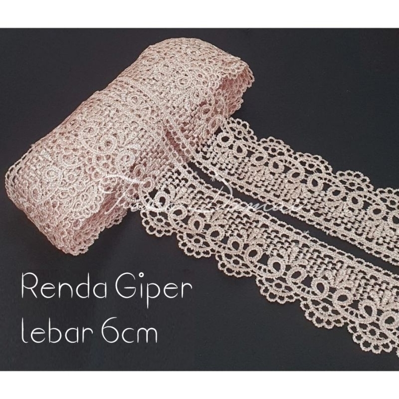 Renda Giper Milo lebar 6cm (Per Meter)