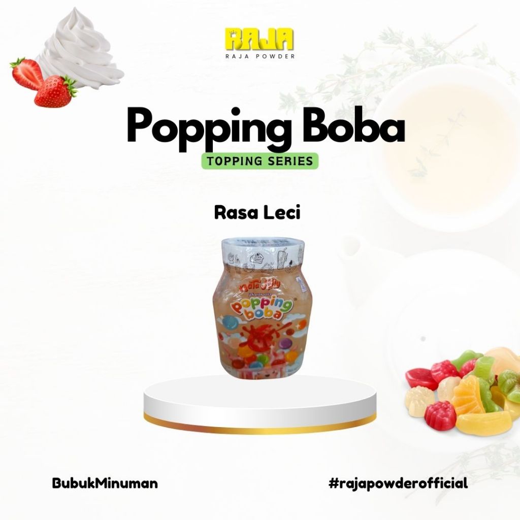

Topping Minuman Popping Boba Rasa Buah Leci