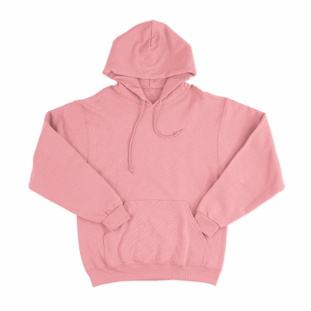 Hoodie Sweater Polos Dusty Pink Premium Dewasa Boxy Jaket Kupluk Fleece Gramasi 280 PE Pria Wanita U