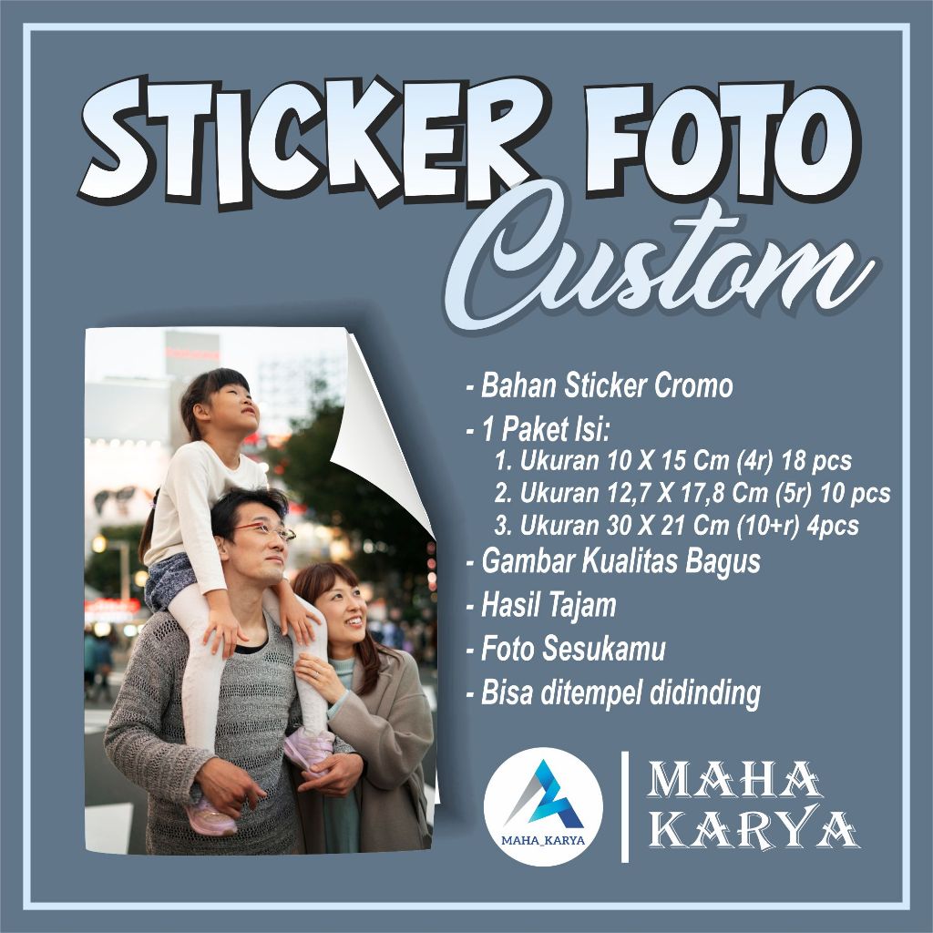 

CETAK STIKER FOTO UKURAN 4R, 5R & 10R PLUS/STIKER CROMO