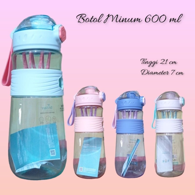 BOTOL MINUM AESTHETIC/BOTOL MINUM ANAK-ANAK/BOTOL MINUM PLASTIK