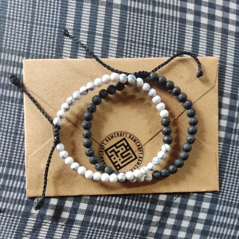 Gelang Couple Batu Alam (satu paket) 3mm
