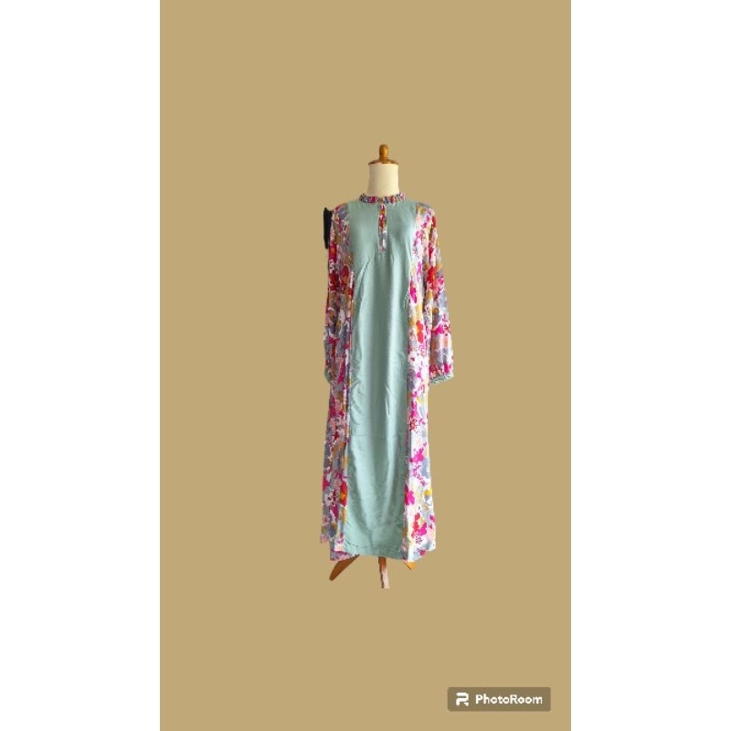 Gamis premium rayon motif bunga