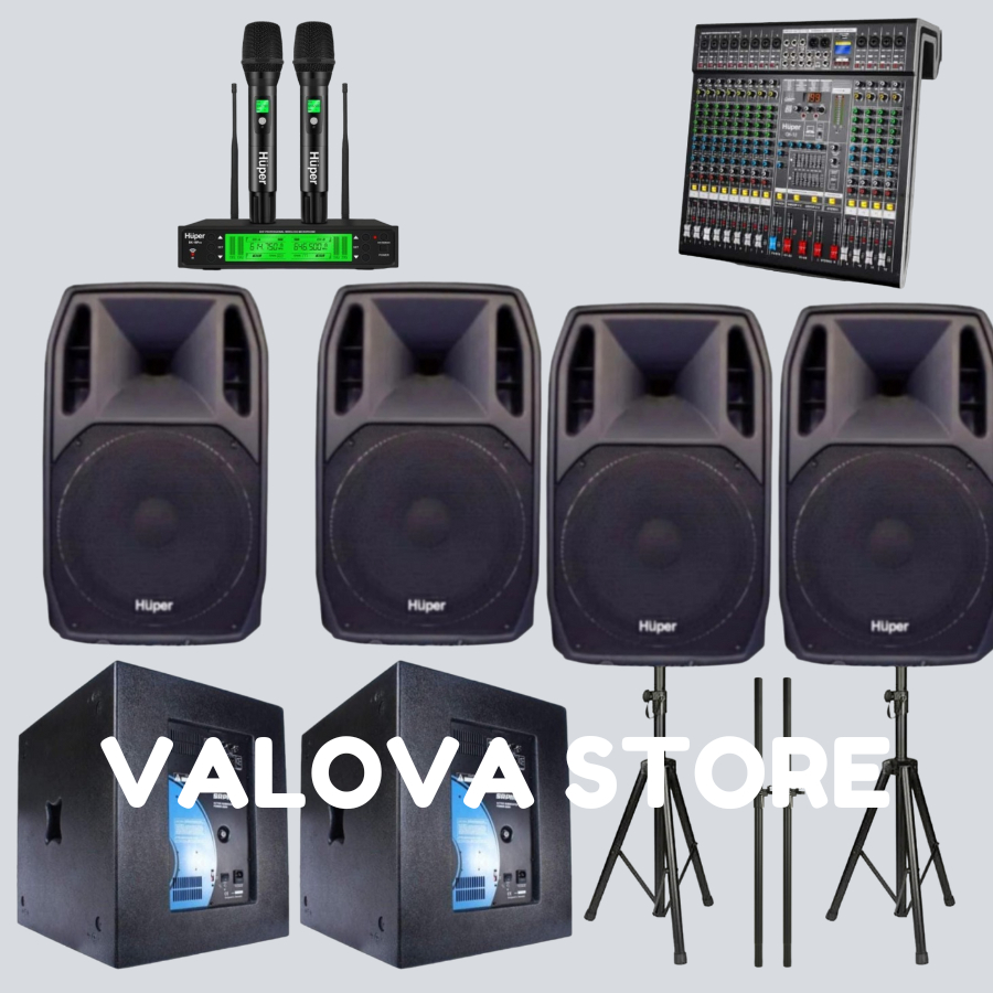 Paket 7 soundsystem outdoor Huper AK15A + Sub SRP118SE + Huper QX12