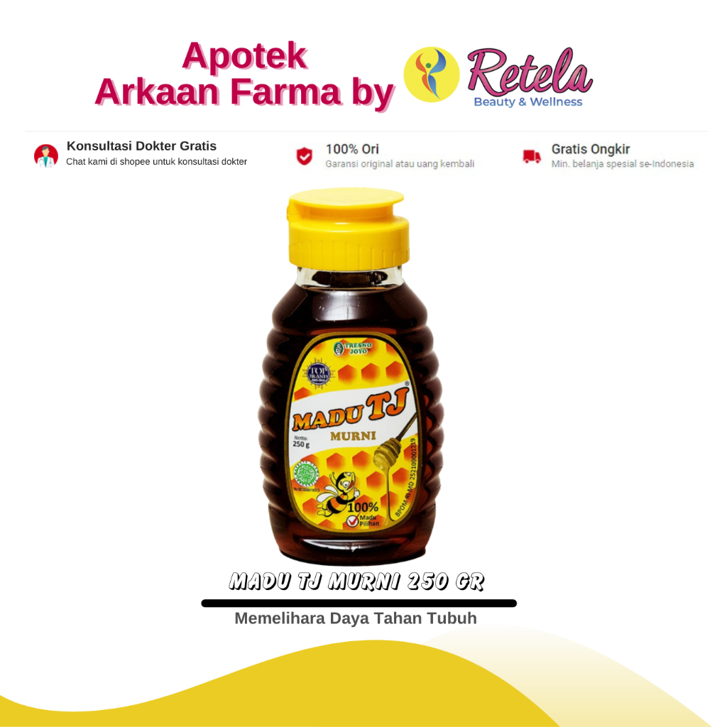 

Madu TJ Murni 250 Gr / Memelihara Daya Tahan Tubuh