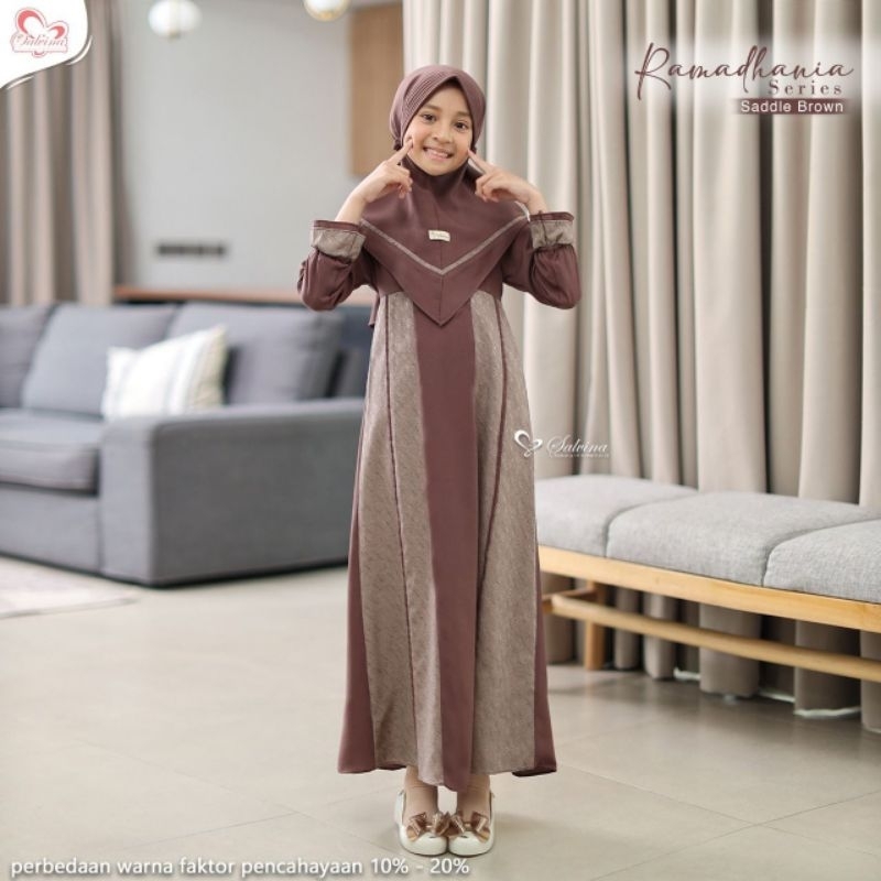 SALVINA Ramadhania Dress Kids (FREE Jilbab) / Gamis anak / Baju muslim anak