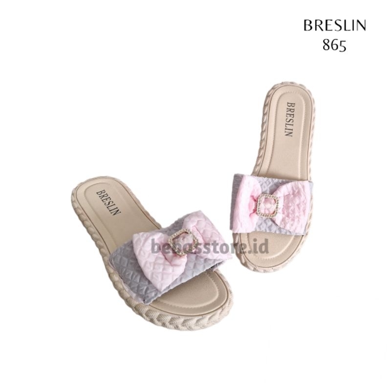 Sandal Selop Wanita Breslin 865 Size 36-41 Selop Pita Kekinian