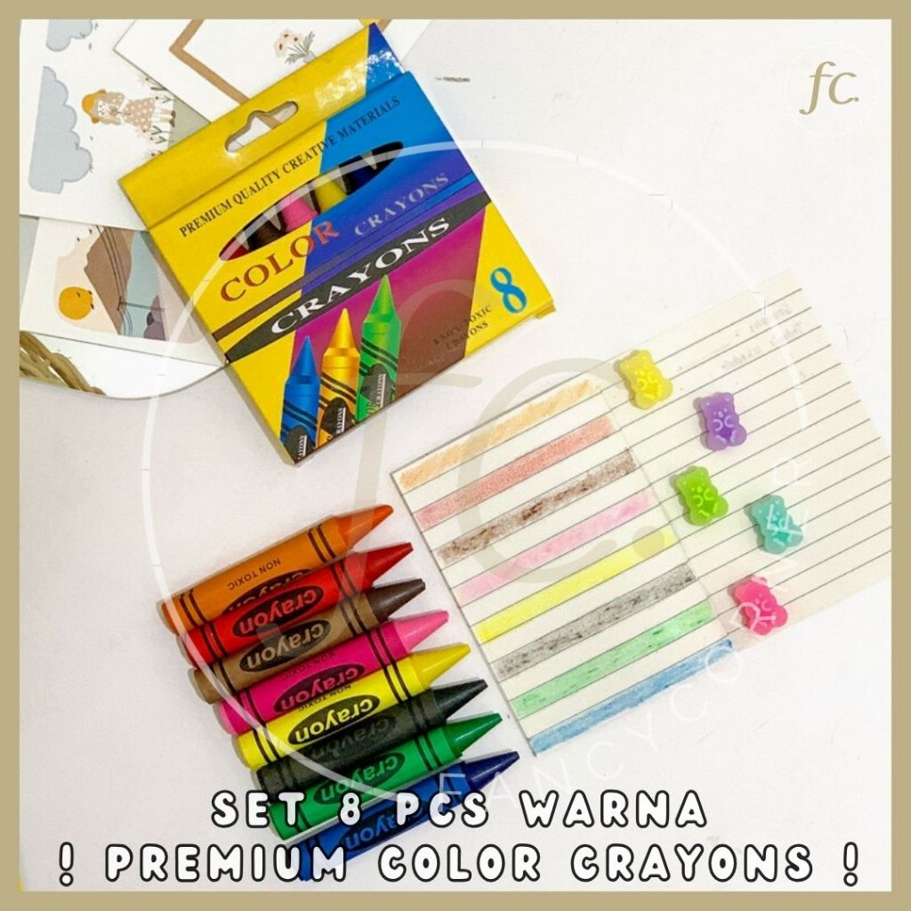 

Color Crayons isi 8 Pcs Warna / Oil Pastel / Krayon Set Alat Tulis Non Toxic Menggambar Mewarnai Prakarya Anak Sekolah Murah KR-1133 Harga Grosir Ready COD