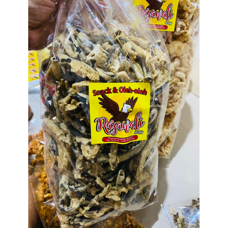 

Piscoklegit_ 1Kg Keripik Belut Super Premium Rajawali Bu Lely Belut Crispy Snack Lebaran