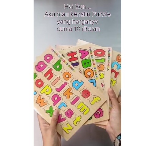 [SNI] Puzzle Kayu bongkar pasang Huruf Angka Alfabet Hijaiyah Mainan Edukasi Anak bongkar pasang