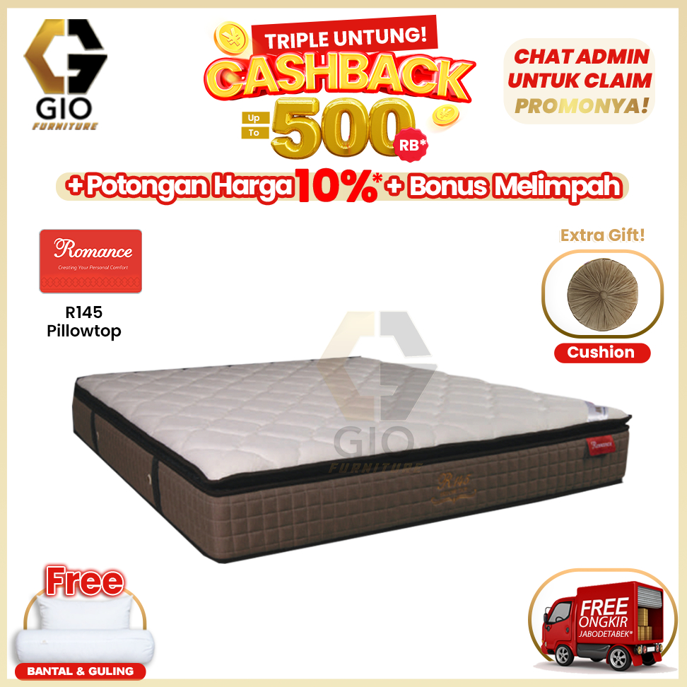 Kasur Romance R145 Pillow Top / Romance Springbed R145 Pillow Top (Hanya Kasur)