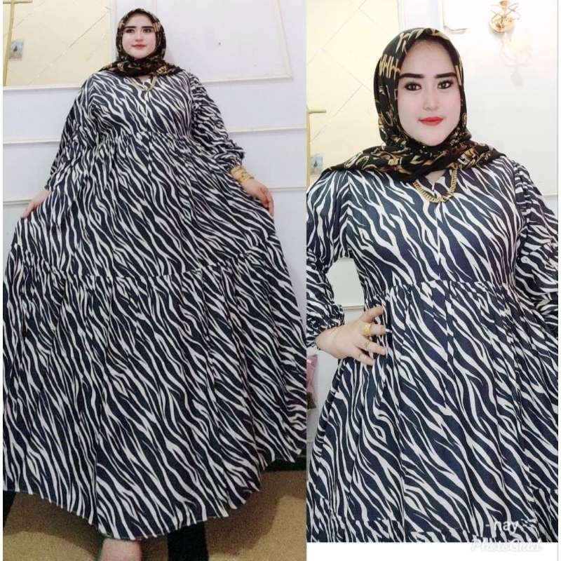 daster rayon motif zebra