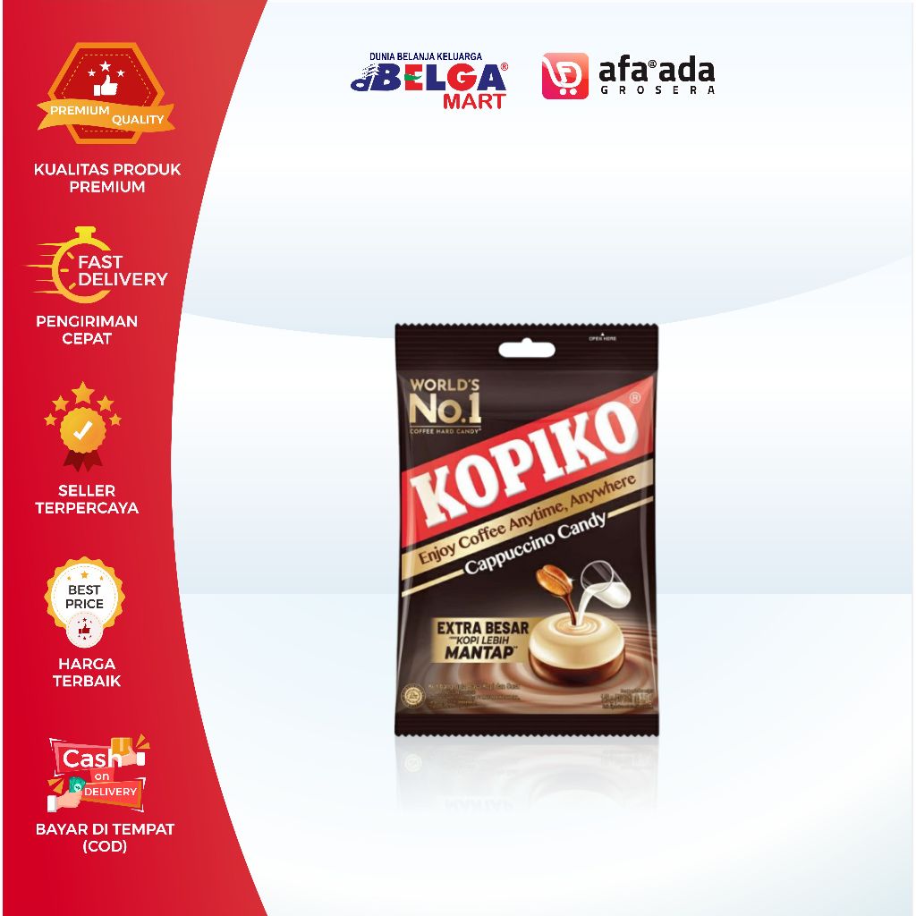 

KOPIKO Permen Kopi | kemasan zak ukuran 175gr Extra Besar | Kopi & Cappuccino