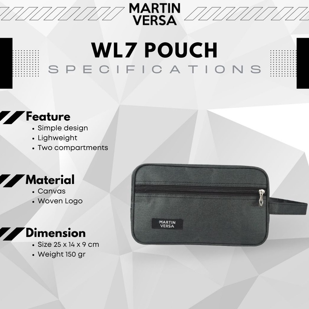Martinversa WL7 Tas Pouch Unisex Pria Wanita Kanvas Nylon