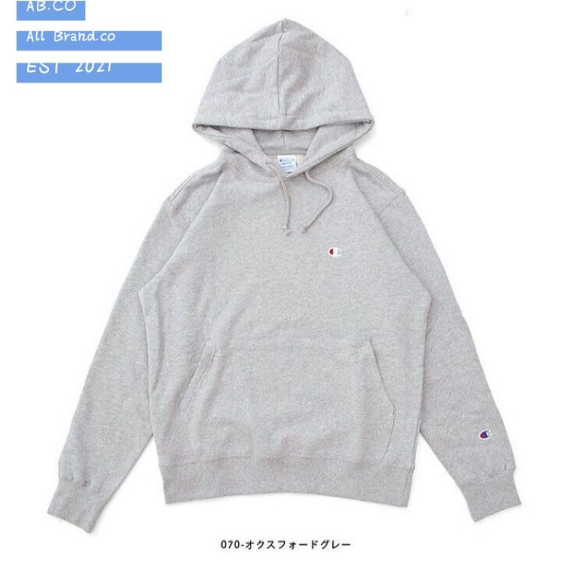 Hoodie Champion Original Hoodie Basic Grey Full Tag Label Unisex / Champion Hoodie Original