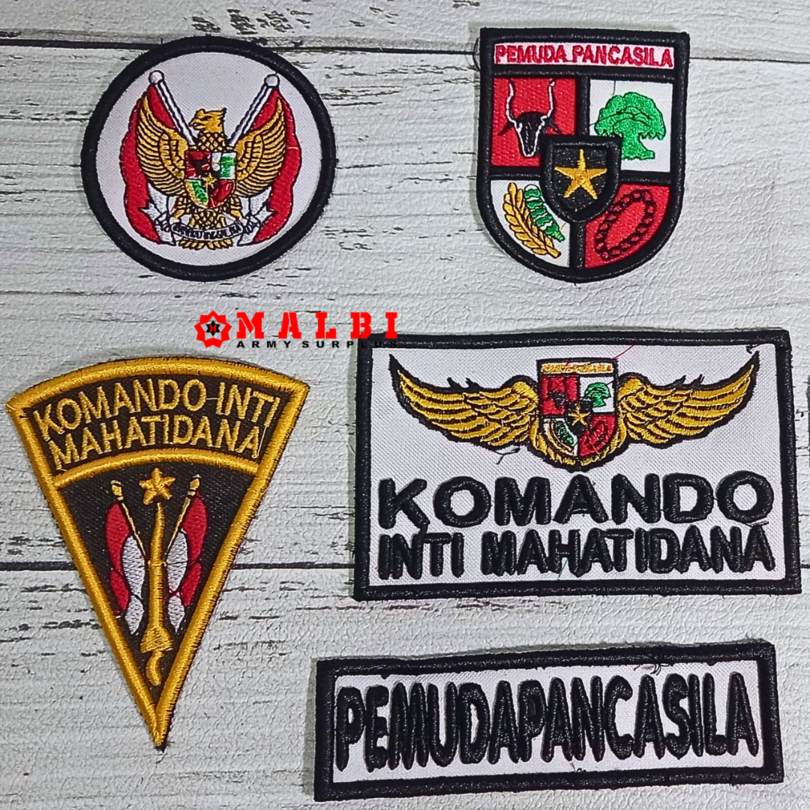 Atribut Satu Set Bordir Timbul Pemuda Pancasila Nasional Bet Badge PP JATENG 1 set FULL SET