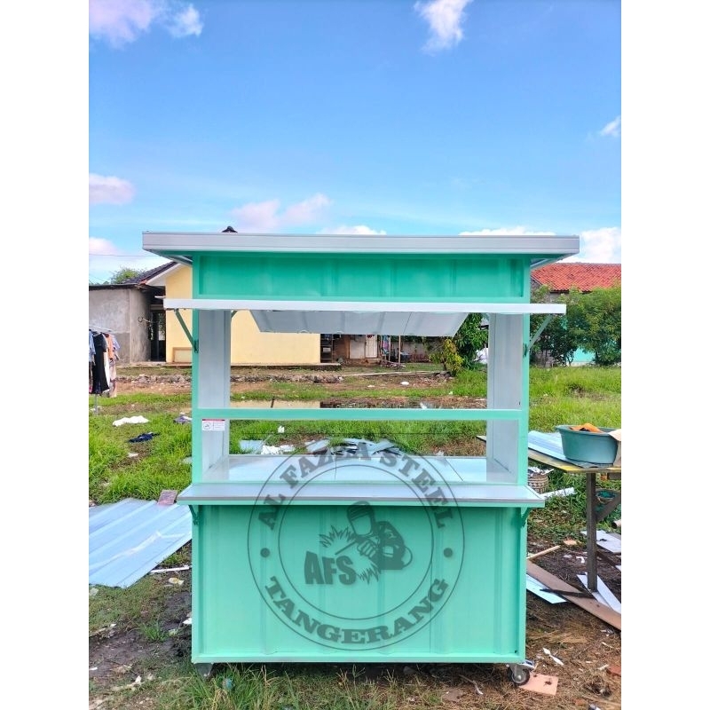 booth jualan booth portable gerobak jualan 150x60x200cm
