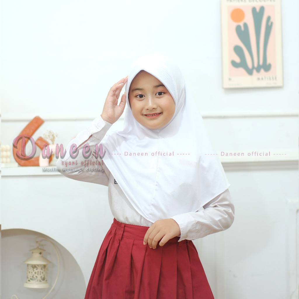 KERUDUNG SEKOLAH ANAK SD BAHAN JERSEY // HIJAB INSTAN