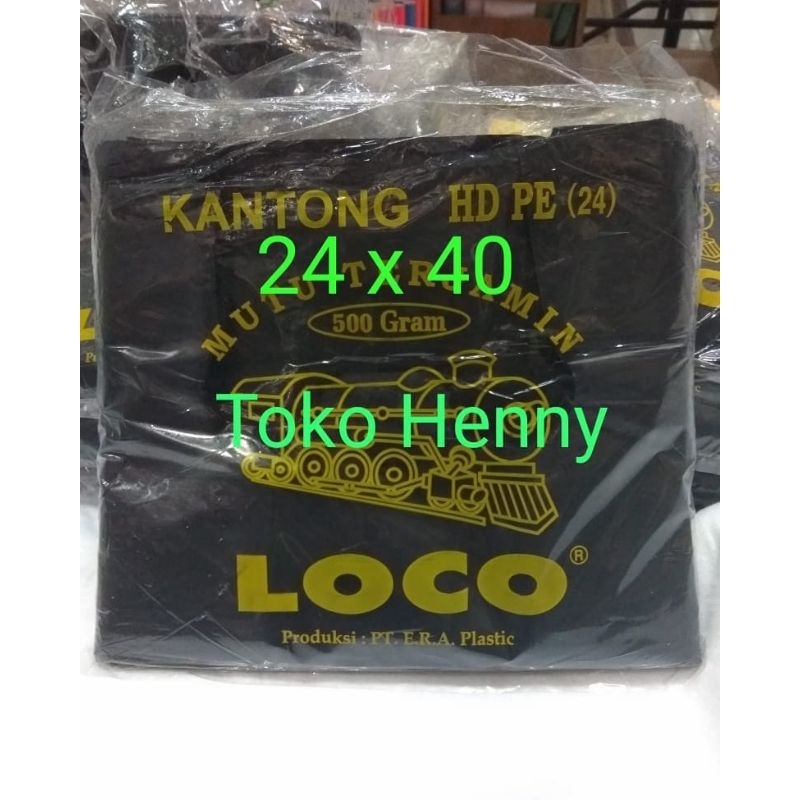 KANTONG KRESEK 24X40 ... LOCO HITAM TEBAL ... ukuran 24 x 40 ... berat 500 gr