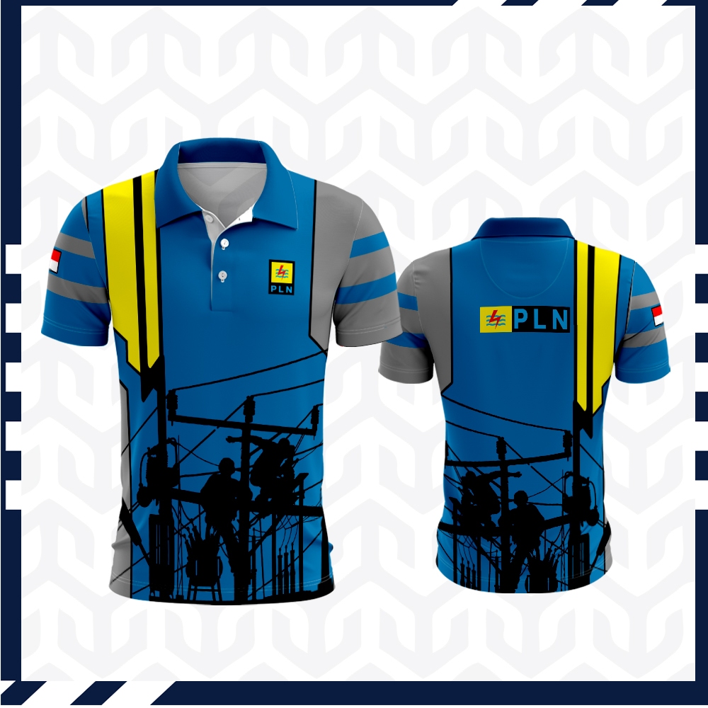 baju pln kaos polo lengan pendek baju pln listrik Indonesia jersey full printing